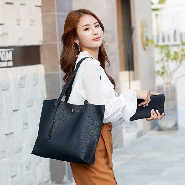 Women's PU Leather Tote Bag - Image 3