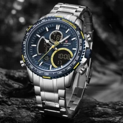 Premium Naviforce NF9182 Chronograph Dual Display Mens Watch